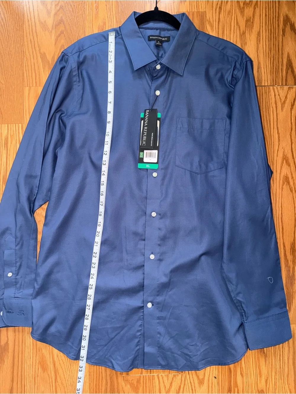 Banana Republic Men's Navy Blue Button-Down Dress Shirt